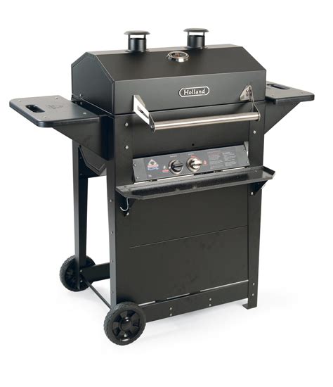 Holland grill - Place fish on grill and season to taste.Allow 20-30 minutes total grilling<br />. time, turning at half the grilling time if desired (turning is not necessary).<br />. Fish Smoking: Make sure grill is where you intend to use it. Close valve on drip pan, and fill with 1 gallon water (hot water<br />.